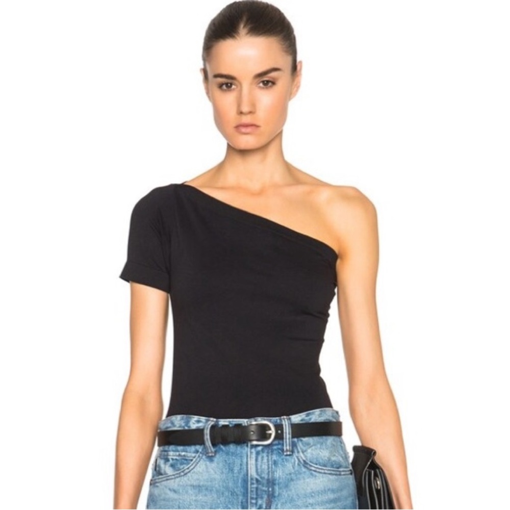 Helmut Lang BROWN Asymmetrical T - Seamless